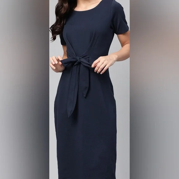 Mast & Harbour Women’s Navy Blue Solid Sheath Dress Size M/Medium - Picture 13 of 13